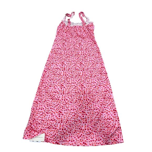 Commense Cami Floral Bohemian Vacation Stretch Cottage Midi Dress Pink Large - Picture 4 of 6